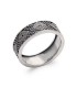 Bague argent massif anneau de style alliance en relief-1